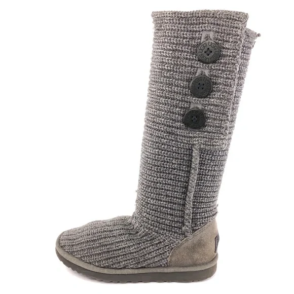 UGG Australia 'Classic Cardy' Tall Knit Winter Boots 7 - Picture 1 of 13